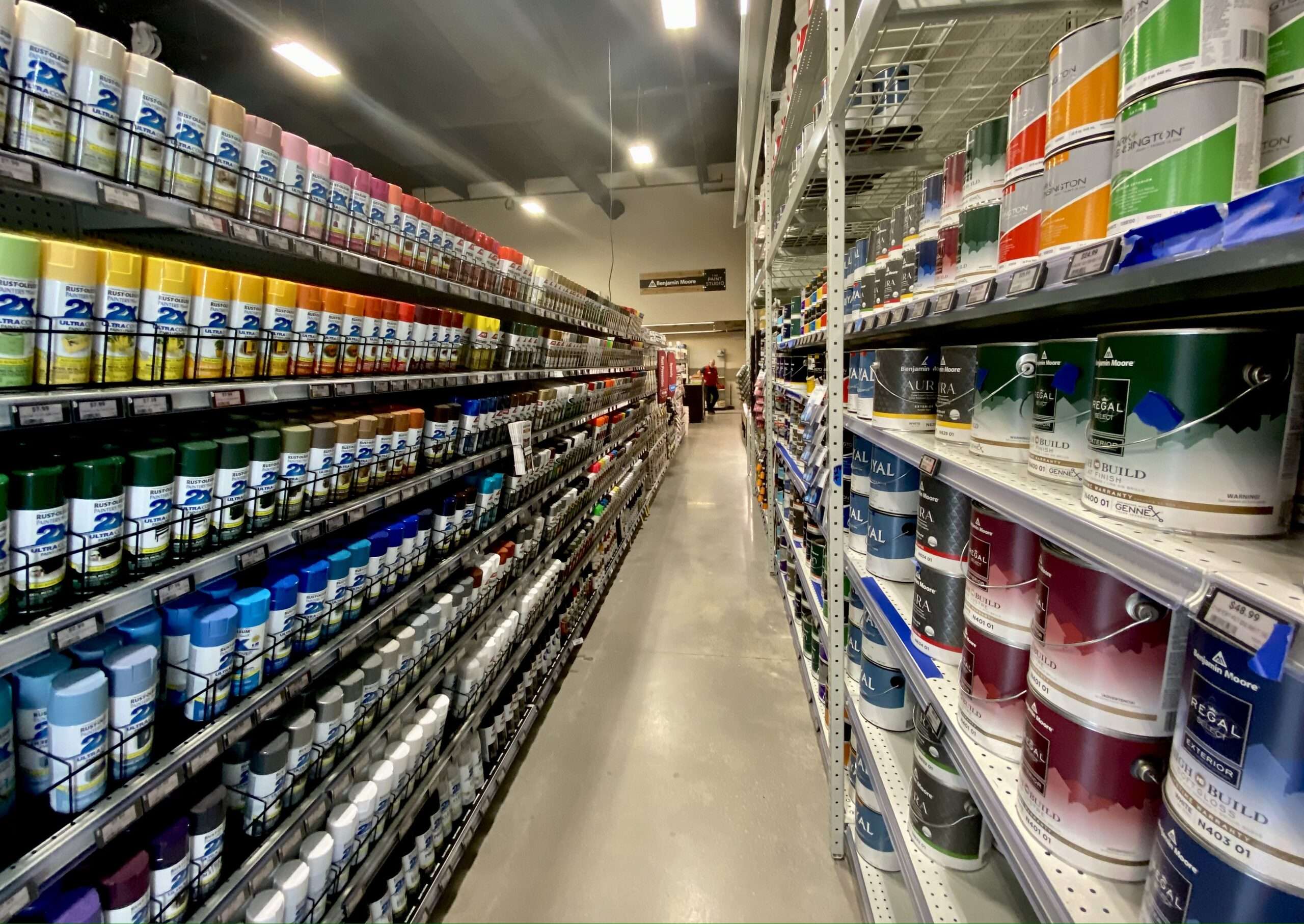 Paint & supplies aisle